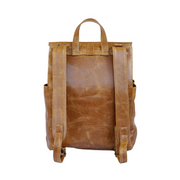 Luxury Leather Baby Backpack in Toffee with Changing Mat & Stroller Straps