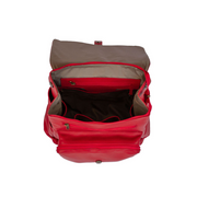red baby leather backpack