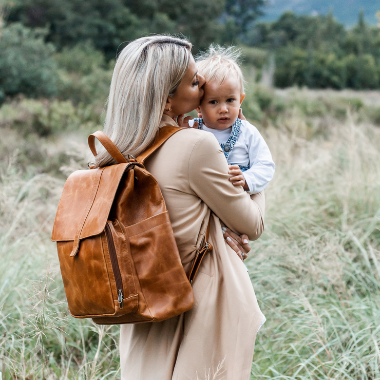 Baby hot sale backpack leather