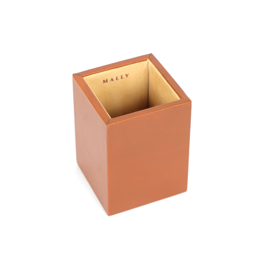 Valentina Leather Pen Holder in Tan