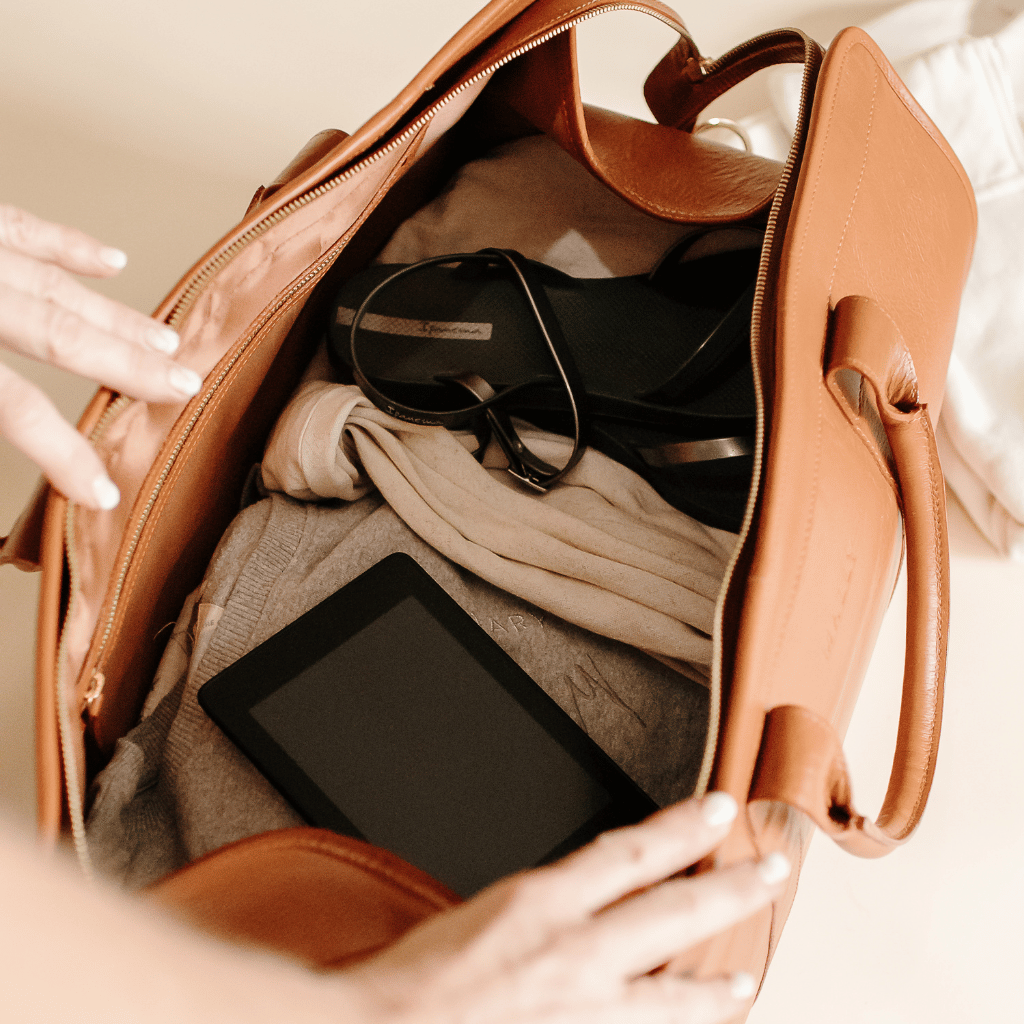 Avery Leather Duffle Bag in Tan - CLEARANCE SALE