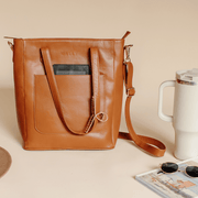 Robin Leather Tote Bag in Tan