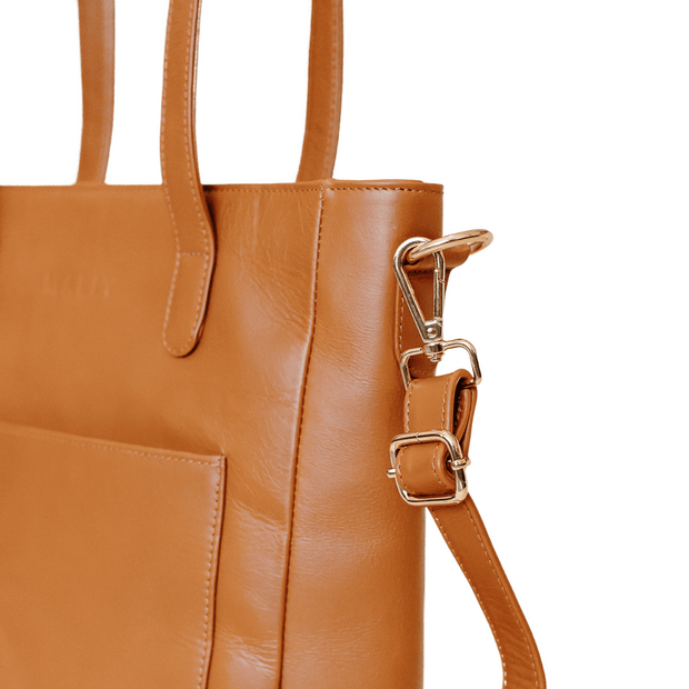 Robin Leather Tote Bag in Tan