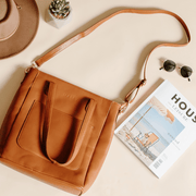 Robin Leather Tote Bag in Tan