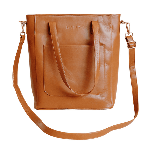 Robin Leather Tote Bag in Tan