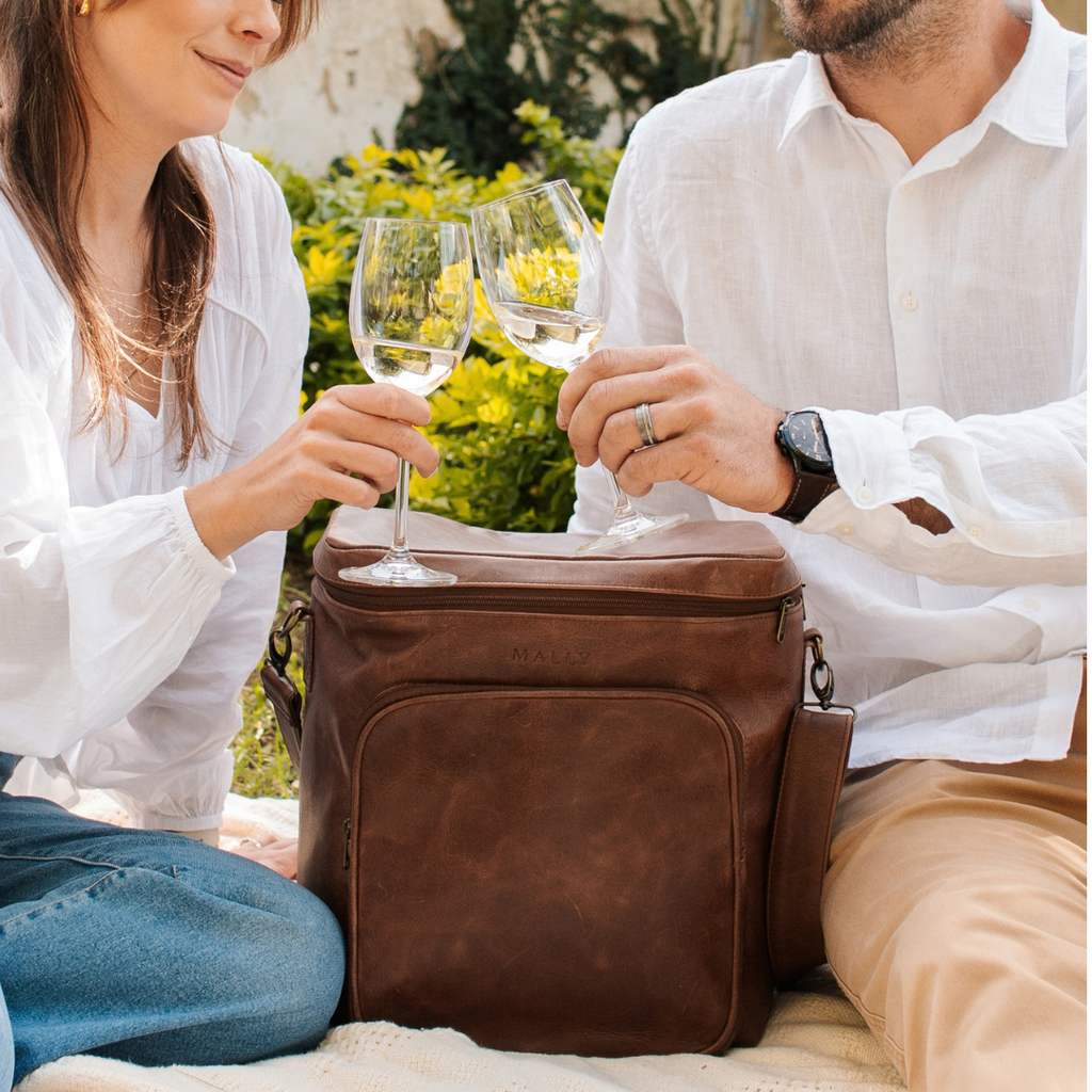 Six-Bottle Leather Wine Carrier