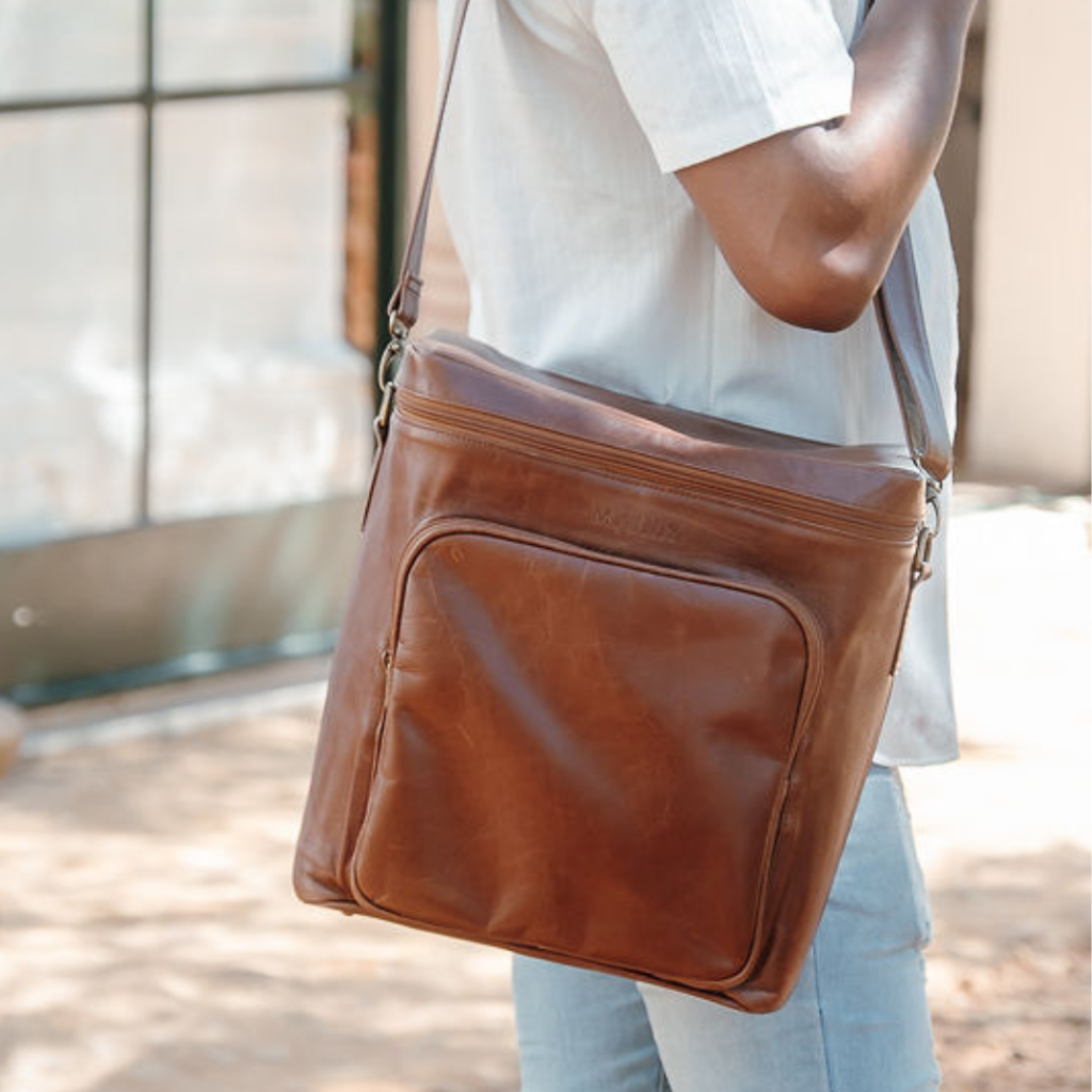 Six-Bottle Leather Wine Carrier