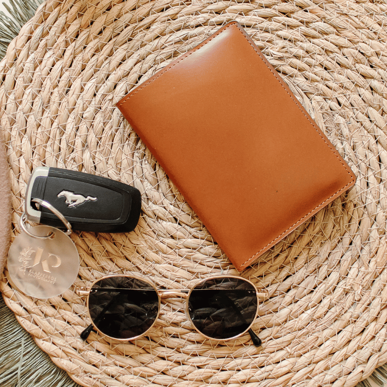 Harlow Leather Passport Holder in Tan