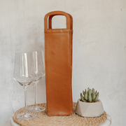 Reign Single Wine Bottle Leather Bag in Tan - Corporate Gifting