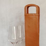 Reign Single Wine Bottle Leather Bag in Tan - Corporate Gifting