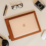 Venus Leather 13' Laptop Sleeve in Tan