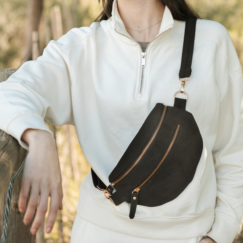 Bum Bag in Chocolate Brown Suede