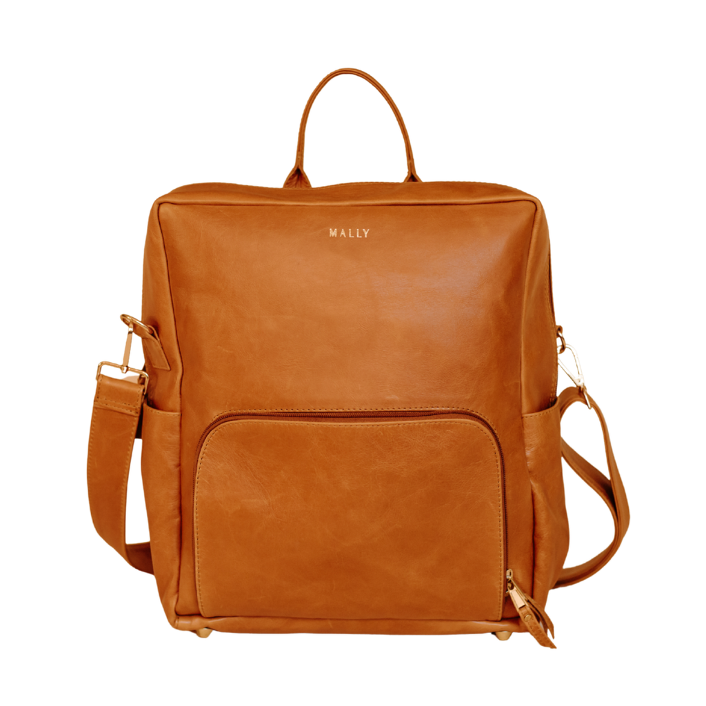 Journey Leather Baby Backpack in Toffee