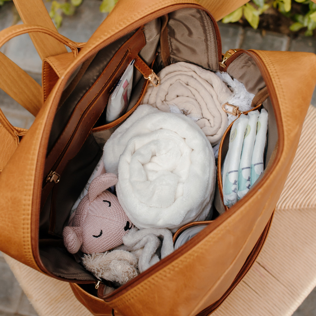 Journey Leather Baby Backpack in Toffee