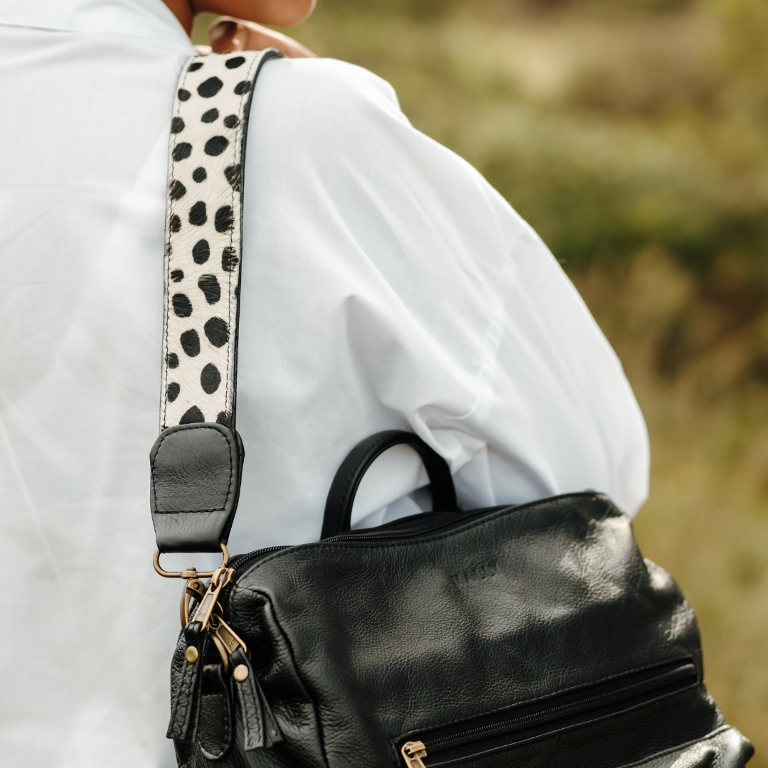 Ladies Leather Backpack in Black