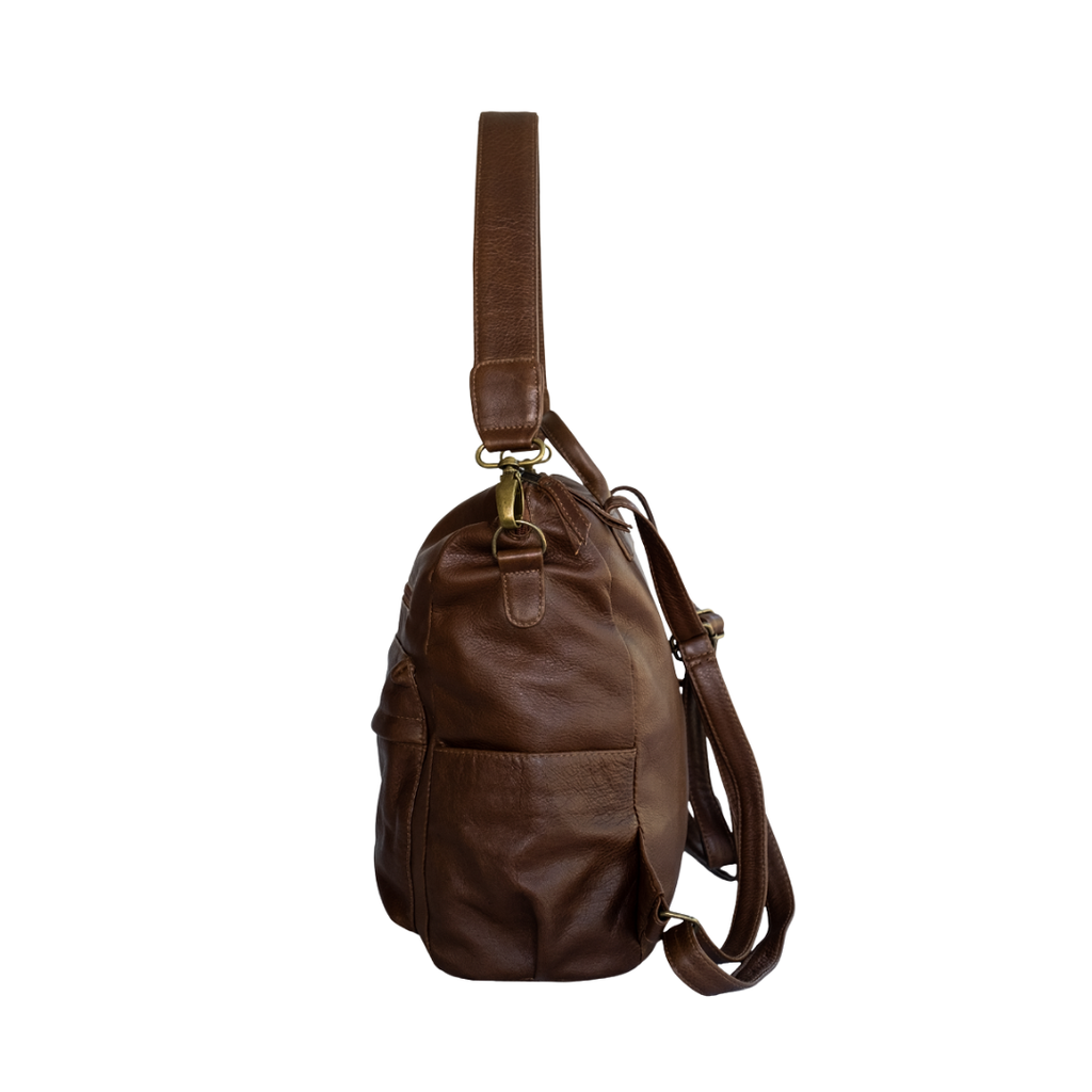 Ladies Leather Backpack in Brown