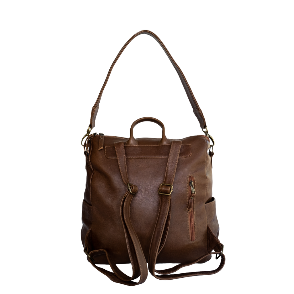 Ladies Leather Backpack in Brown