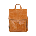 Luxury Leather Baby Backpack in Toffee with Changing Mat & Stroller Straps