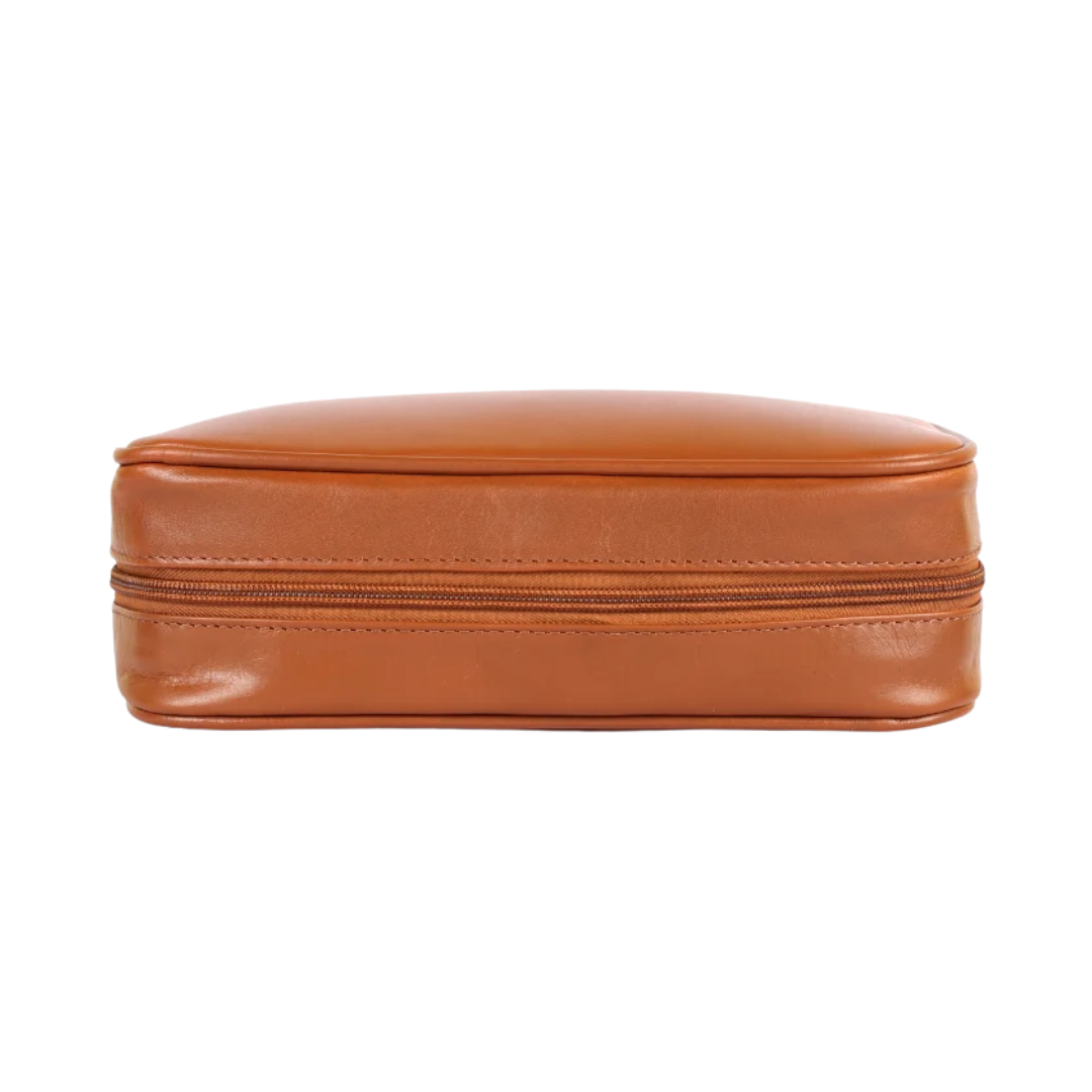 Moxie Leather Accessories Organiser in Tan
