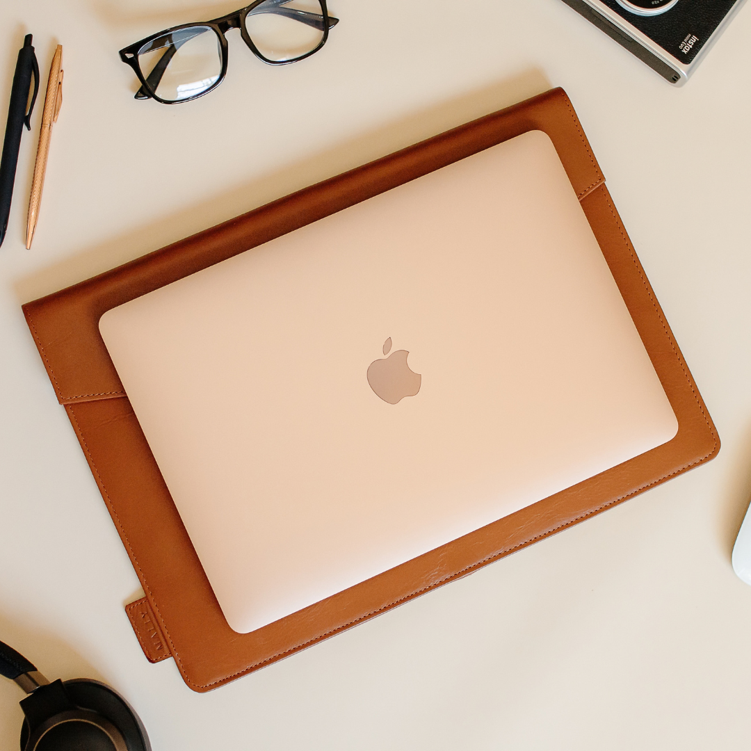 Venus Leather 13' Laptop Sleeve in Tan