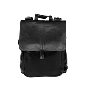 Luxury Leather Baby Backpack in Black with Changing Mat & Stroller Straps