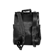 Luxury Leather Baby Backpack in Black with Changing Mat & Stroller Straps