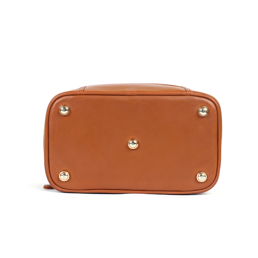 Malia Leather Ladies Toiletry Bag in Tan