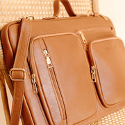 Audrey Sleek Leather Laptop in Tan