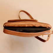 Audrey Sleek Leather Laptop in Tan
