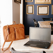Audrey Sleek Leather Laptop in Tan
