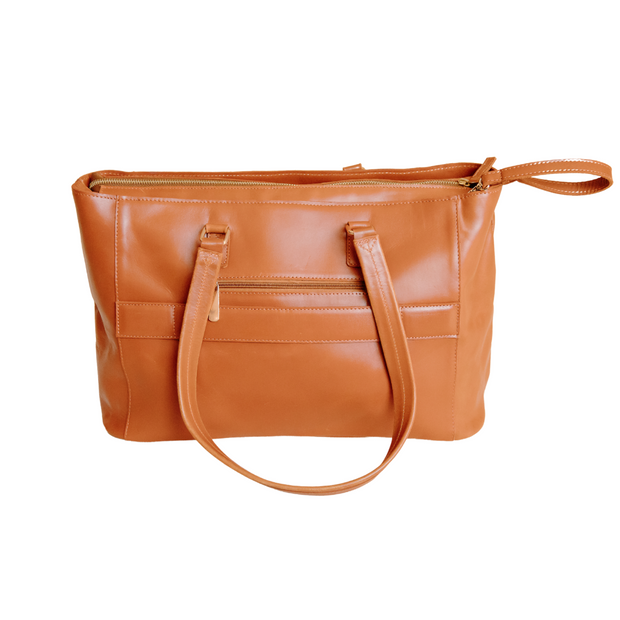 Lily Leather Ladies Laptop Bag in Tan