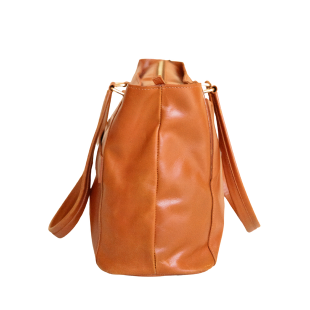 Lily Leather Ladies Laptop Bag in Tan