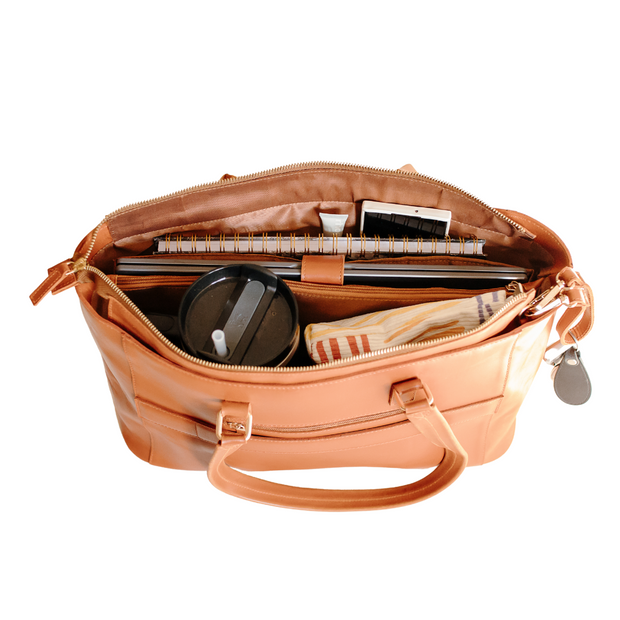 Lily Leather Ladies Laptop Bag in Tan