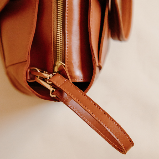 Lily Leather Ladies Laptop Bag in Tan