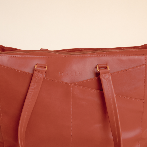 Lily Leather Ladies Laptop Bag – Red Tan (Perfectly Imperfect Edition)