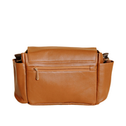 Ruby Leather Baby Stroller Bag in Tan