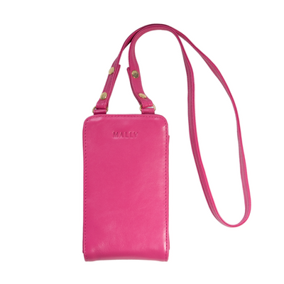 *END OF RANGE* Ava Leather Cell Phone Crossbody Purse in Pink