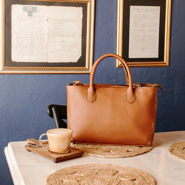 Zuri Midi Leather Tote Bag