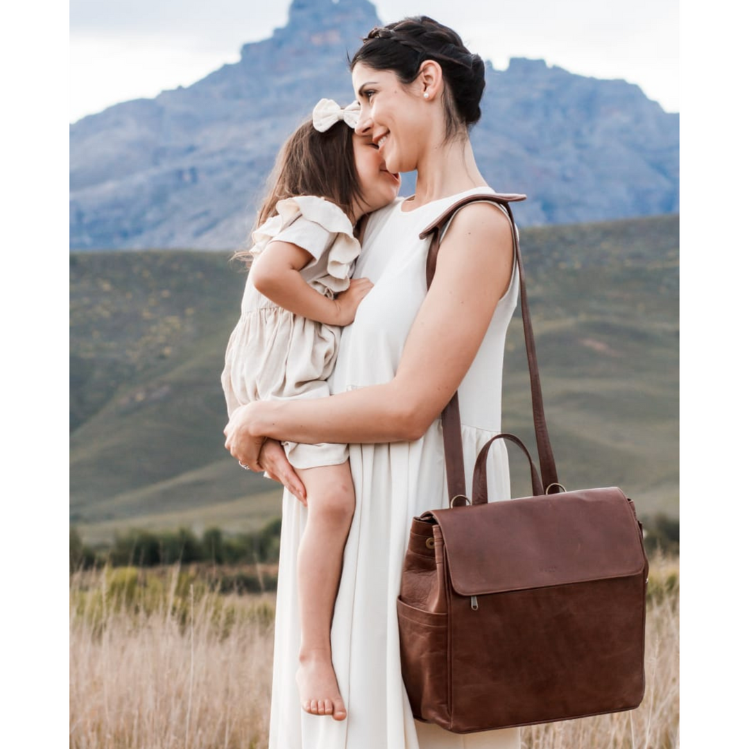Bebe - Mally's Leather Baby Backpack in Brown – Mally SA