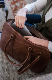 Ladies laptop bag in brown