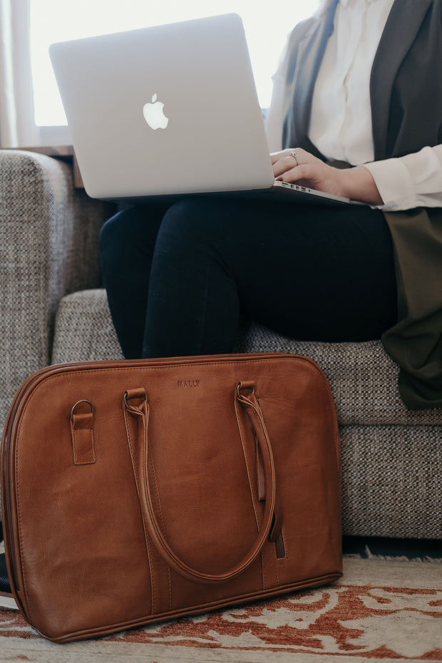 Ladies laptop bag in Toffee