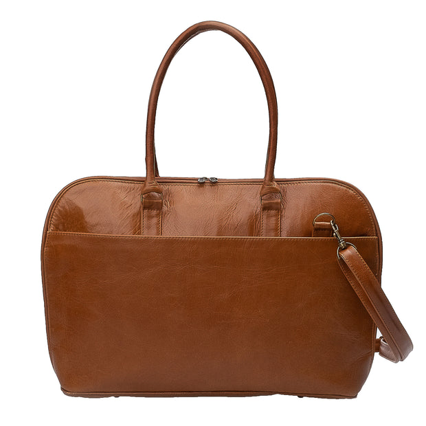 Ladies laptop bag in Toffee