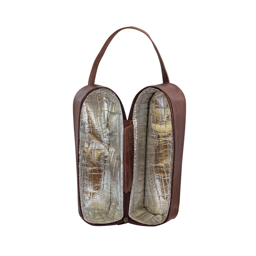 Leather Wine Cooler Bag
